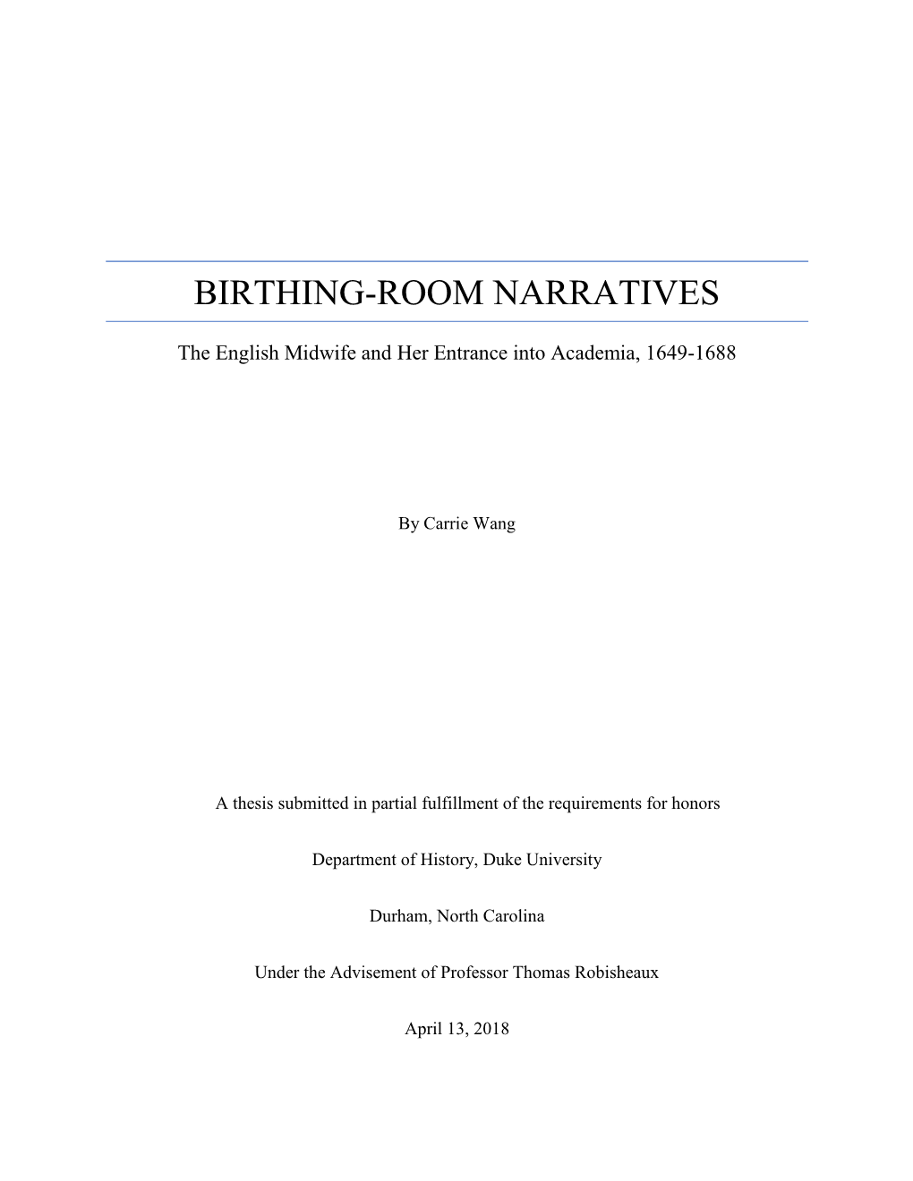 Birthing-Room Narratives