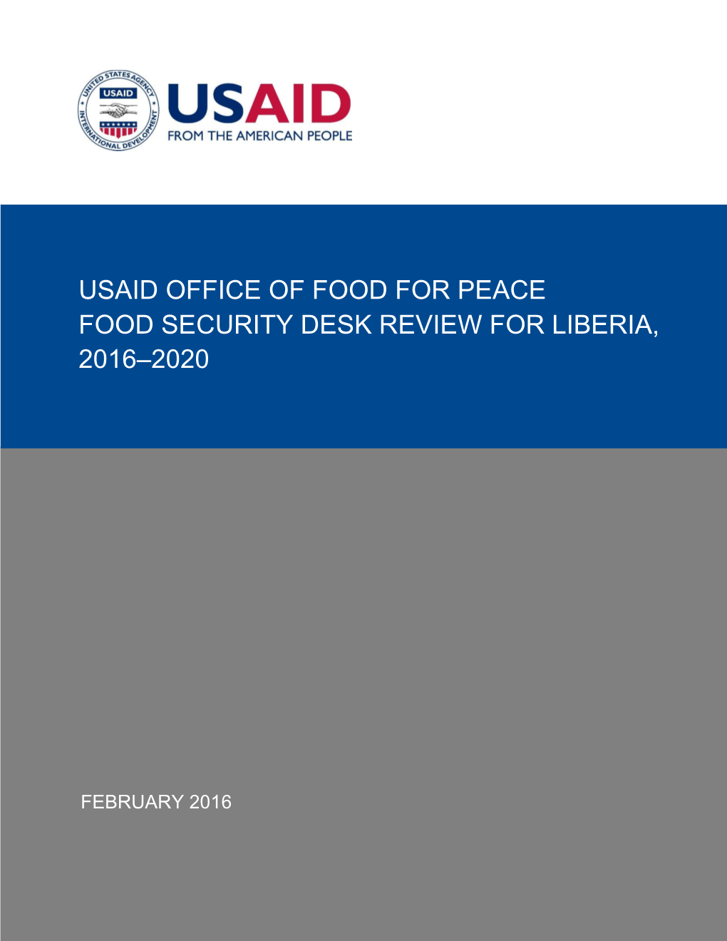 Food Security Desk Review for Liberia, 2016–2020