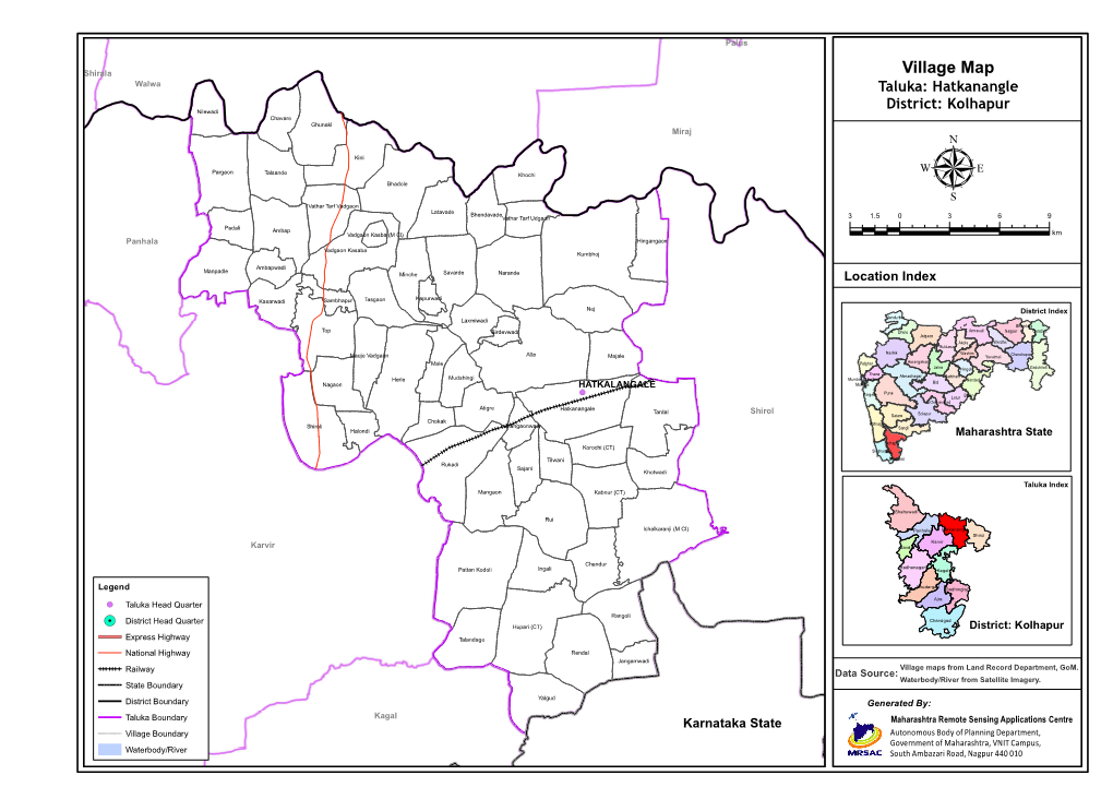 Village Map Walwa Taluka: Hatkanangle