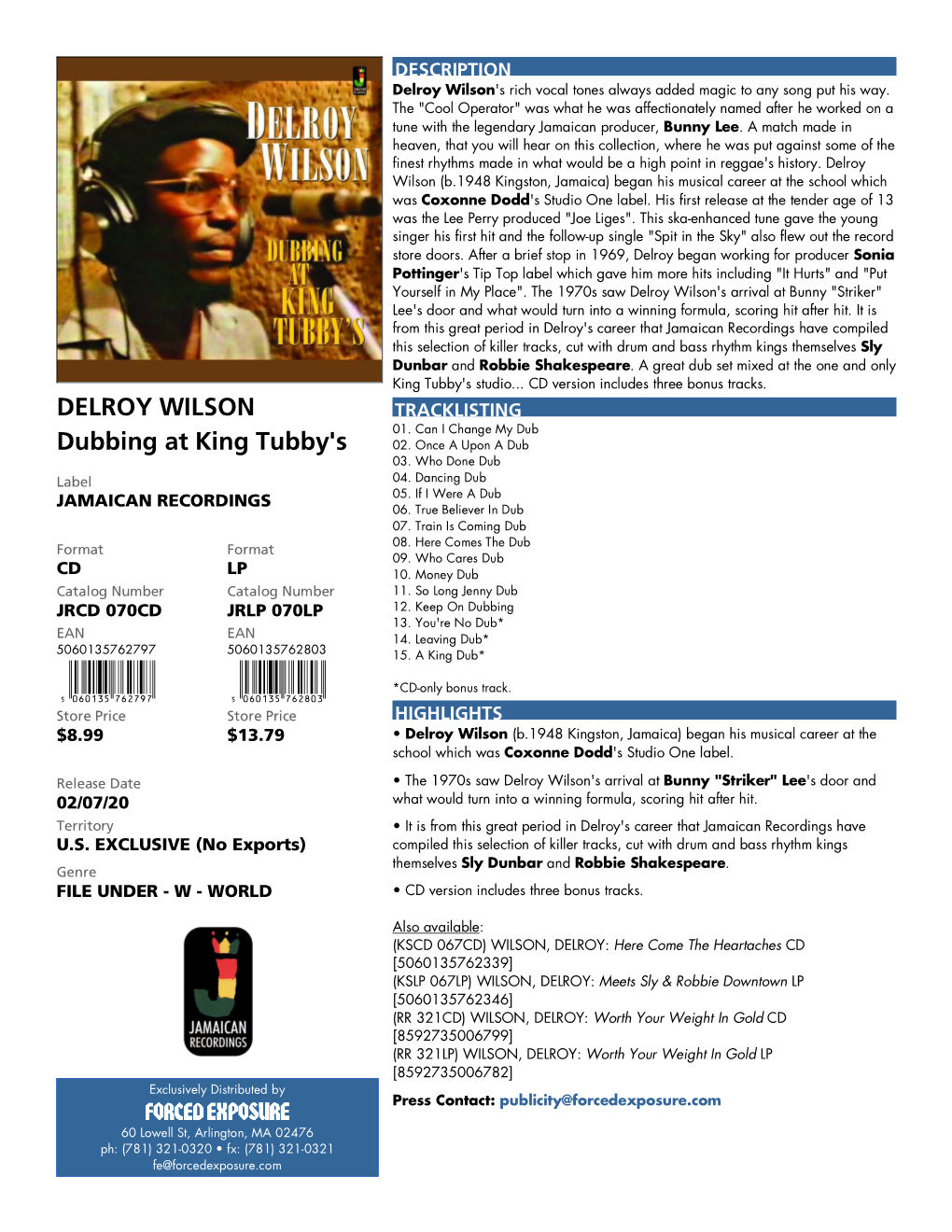 DELROY WILSON Dubbing at King Tubby's