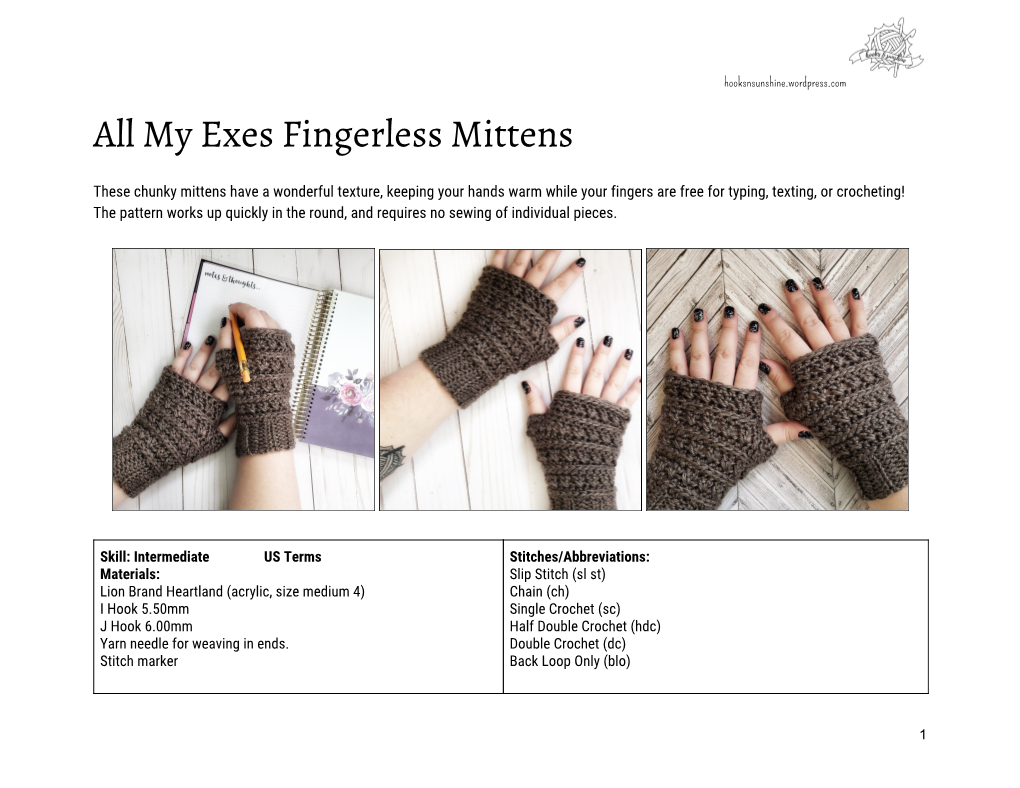 All My Exes Fingerless Mittens