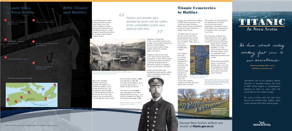 Titanic in Nova Scotia Brochure