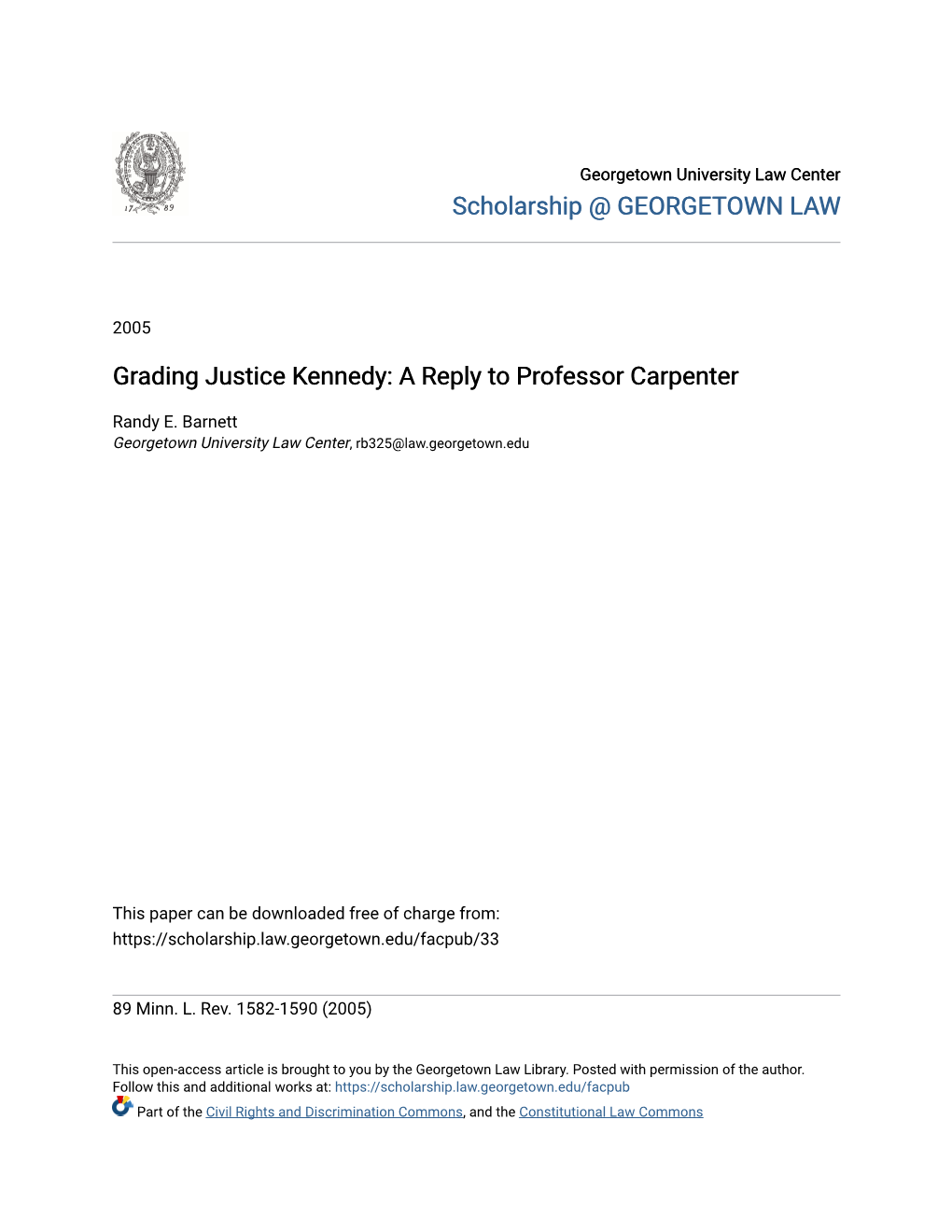 Grading Justice Kennedy: a Reply to Professor Carpenter