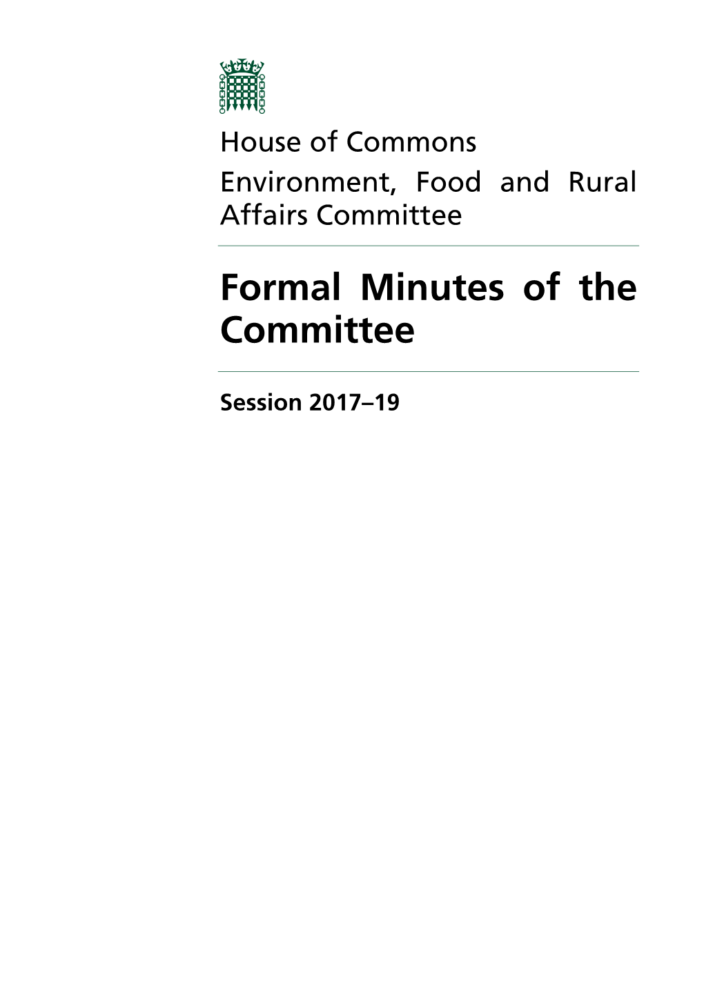 Formal Minutes of the Committee