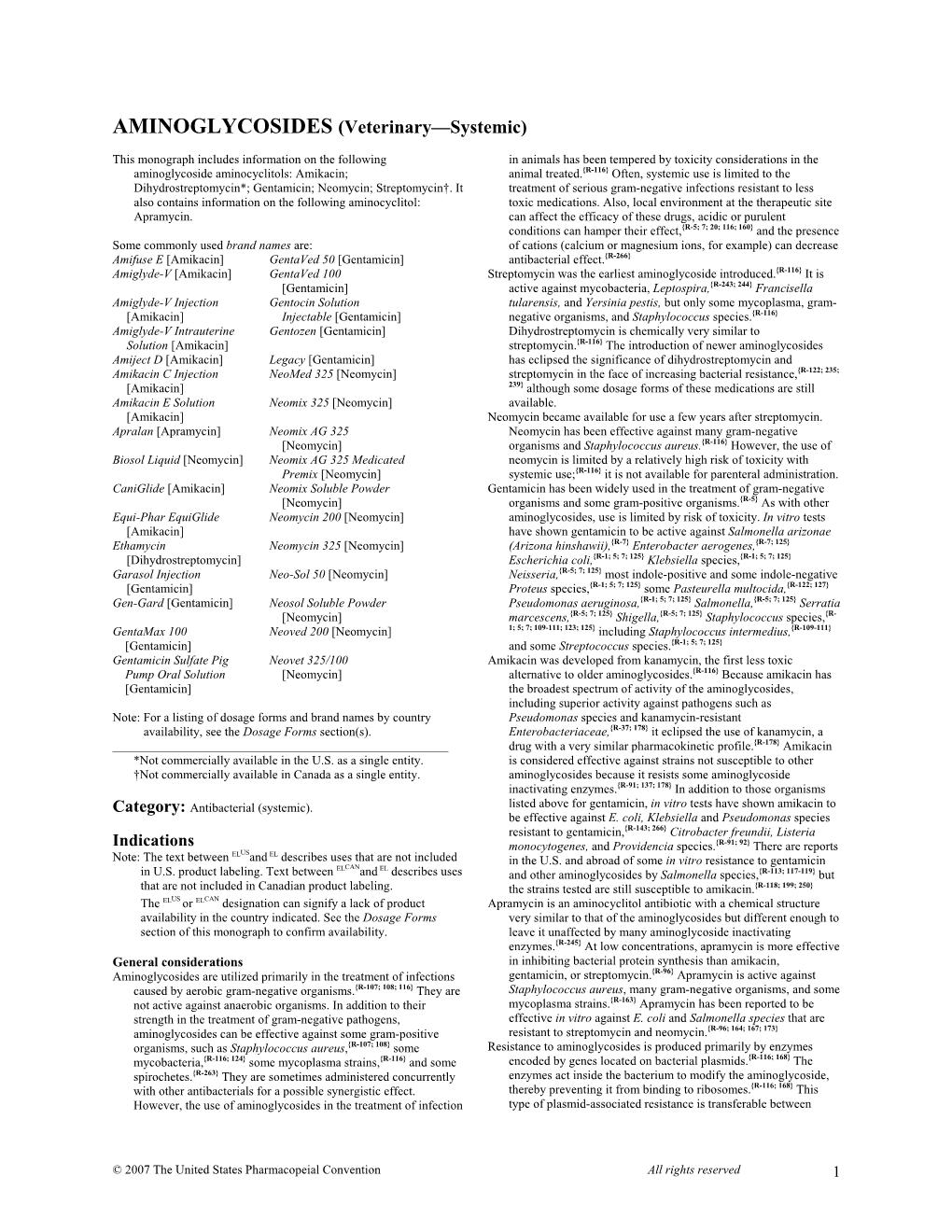 AMINOGLYCOSIDES (Veterinary—Systemic)