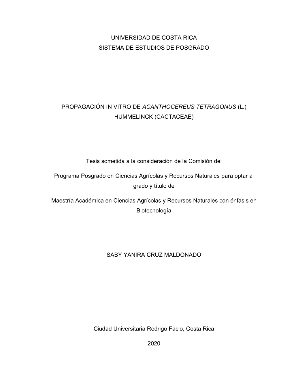 Universidad De Costa Rica Sistema De Estudios De Posgrado