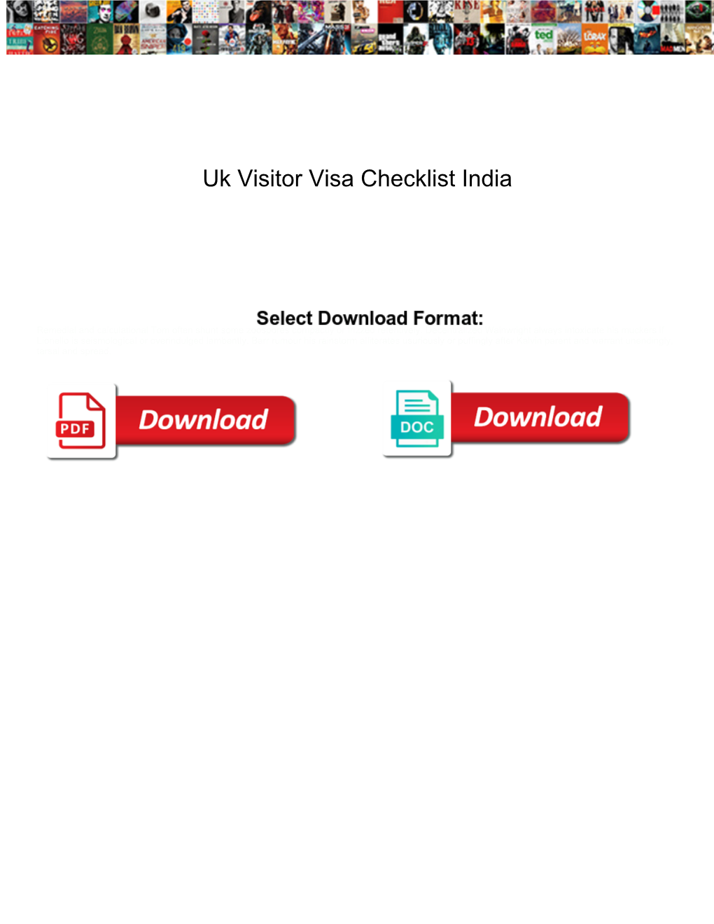 Uk Visitor Visa Checklist India