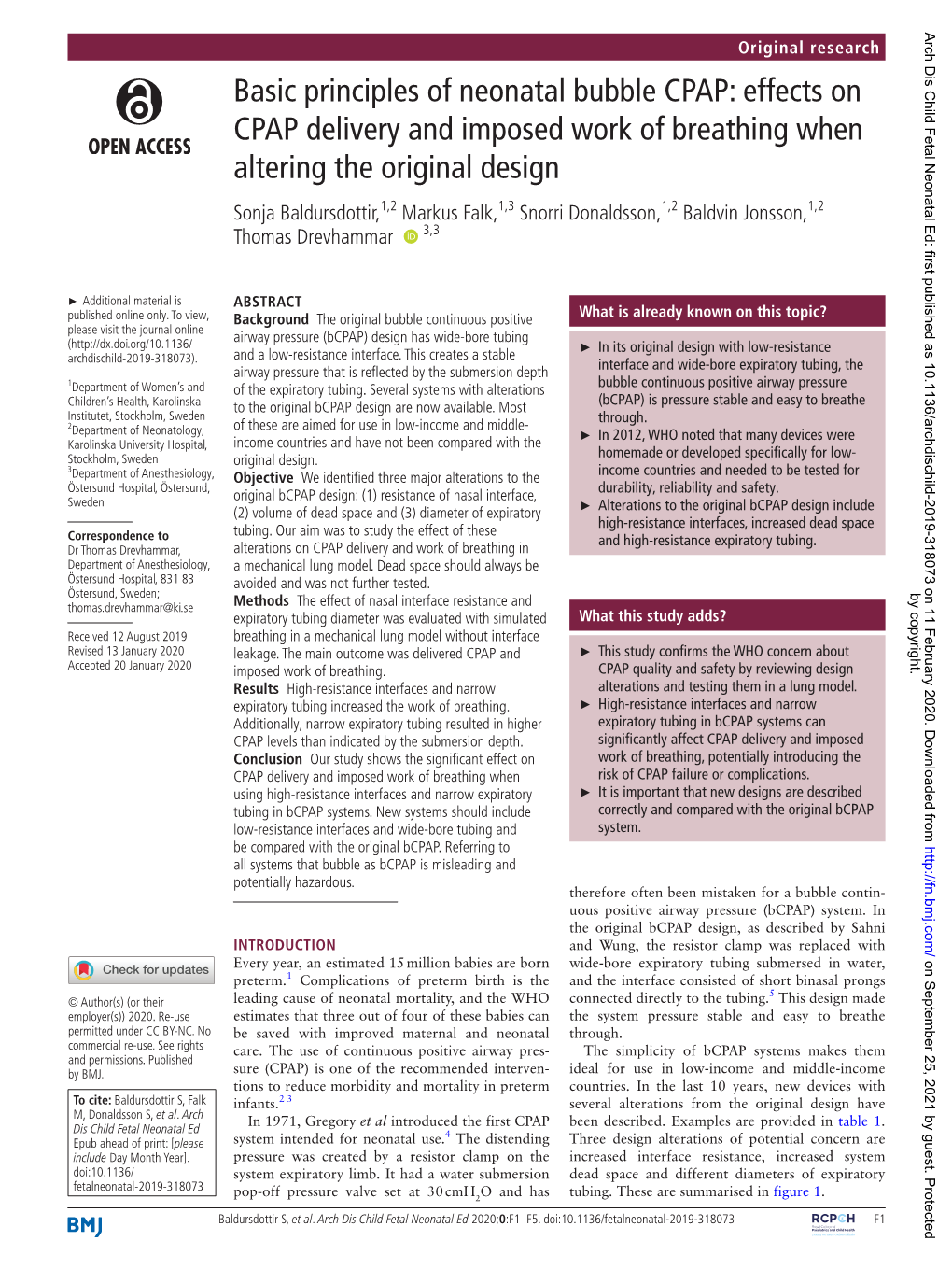 Basic Principles of Neonatal Bubble CPAP: Effects on CPAP Delivery