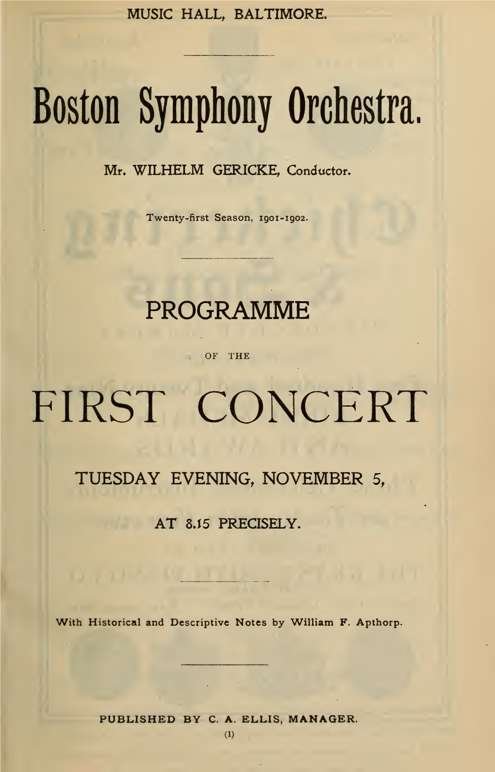 Boston Symphony Orchestra Concert Programs, Season 21,1901-1902, Trip