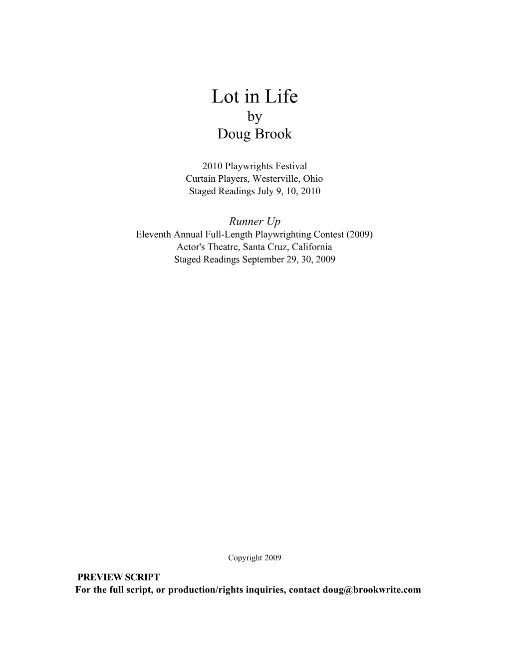 Lot in Life by Doug Brook