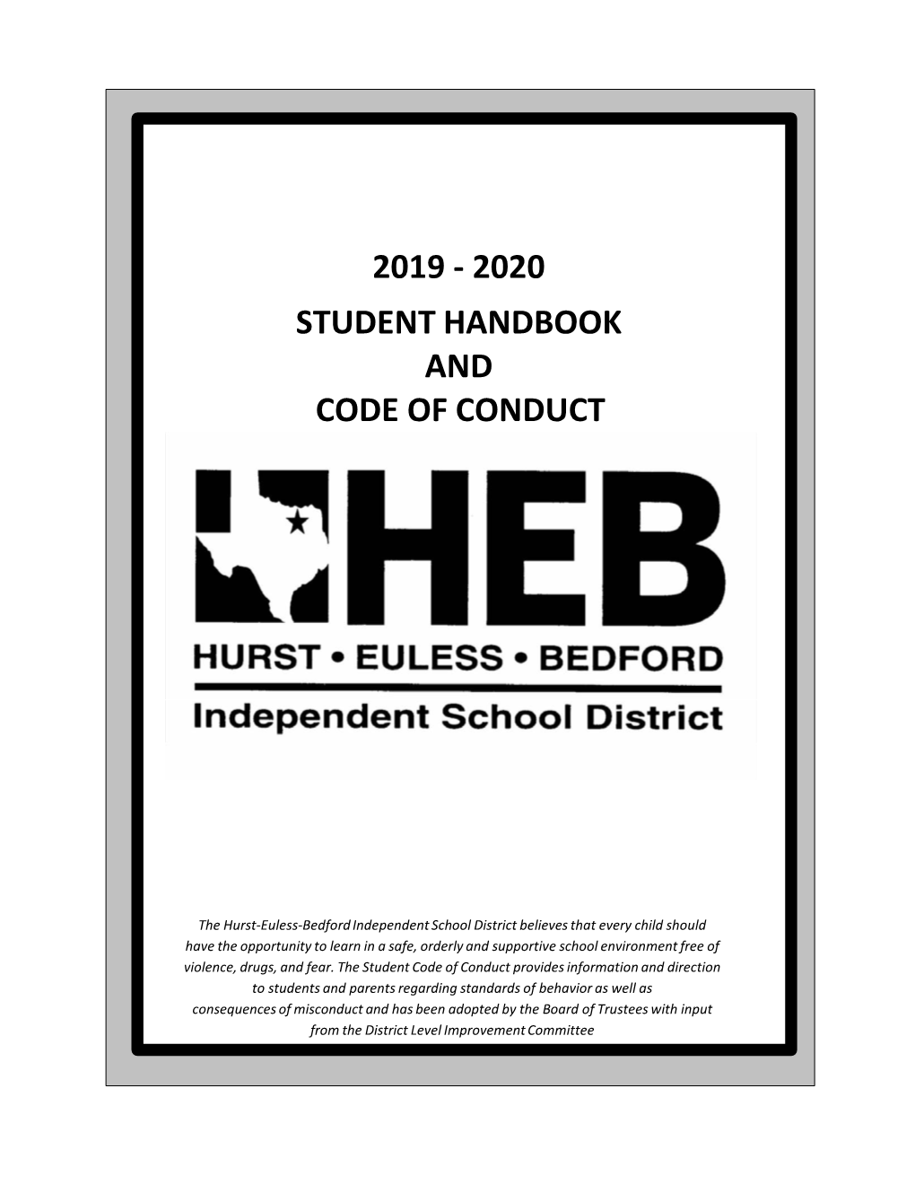 2019 - 2020 Student Handbook and Code of Conduct