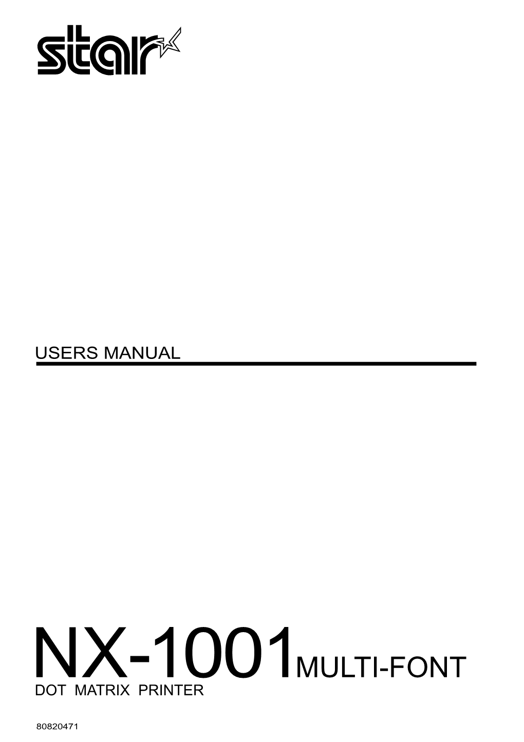 User's Manual NX-1001