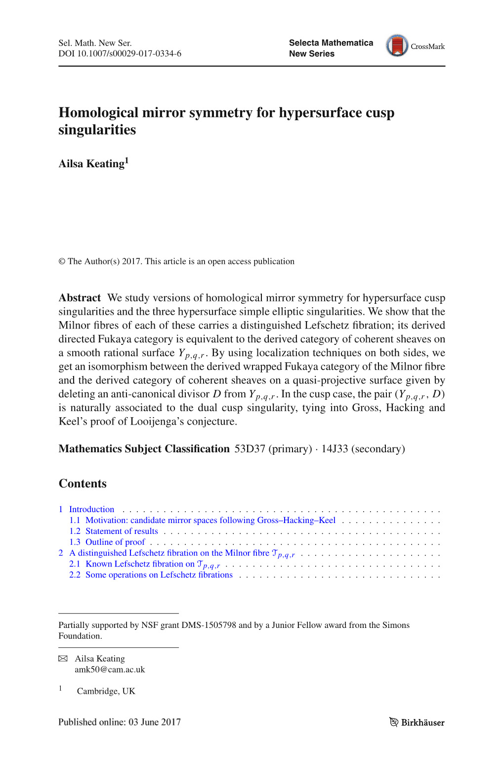 Homological Mirror Symmetry for Hypersurface Cusp Singularities