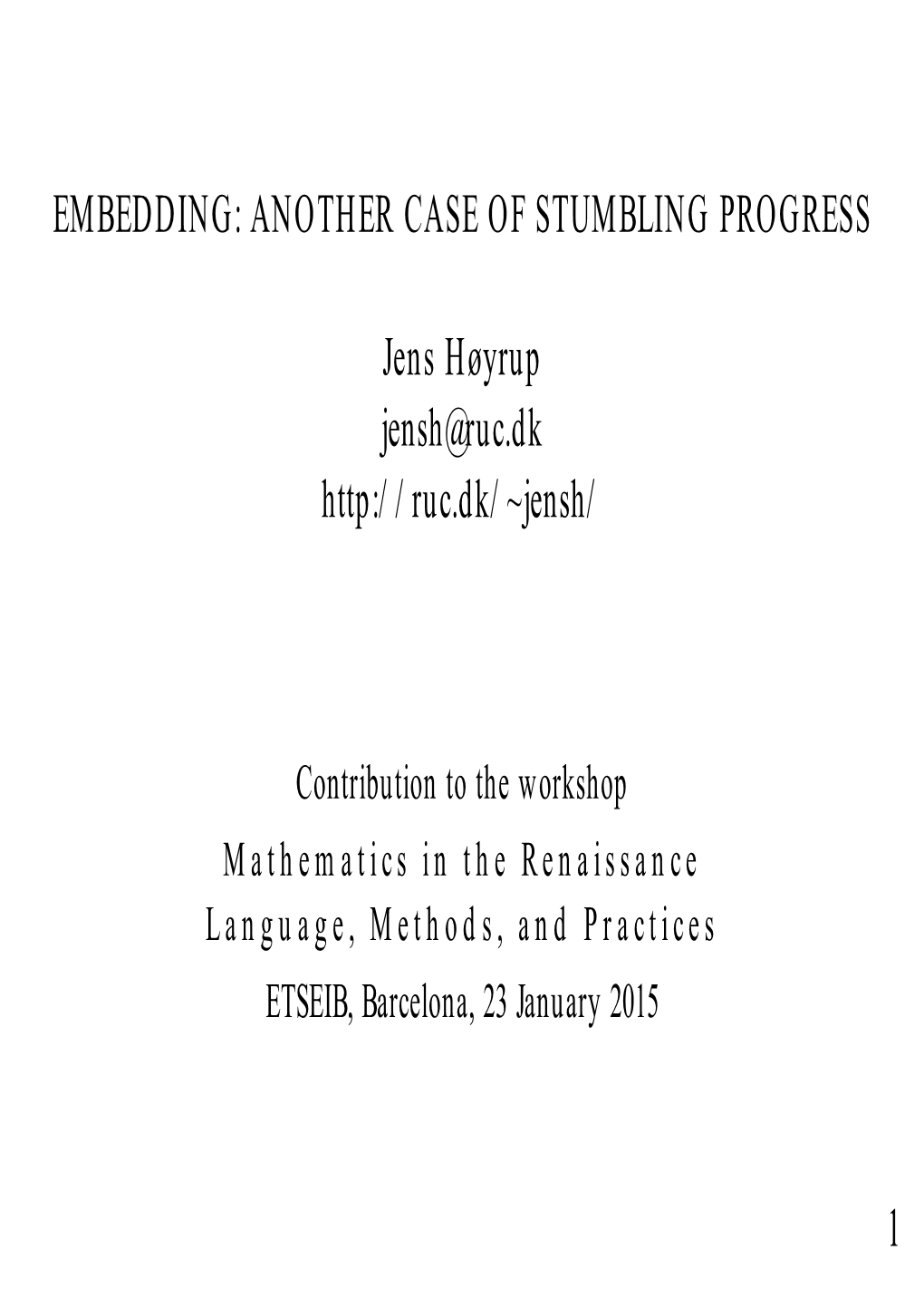 Presentation Embedding--Another Case of Stumbling Progress