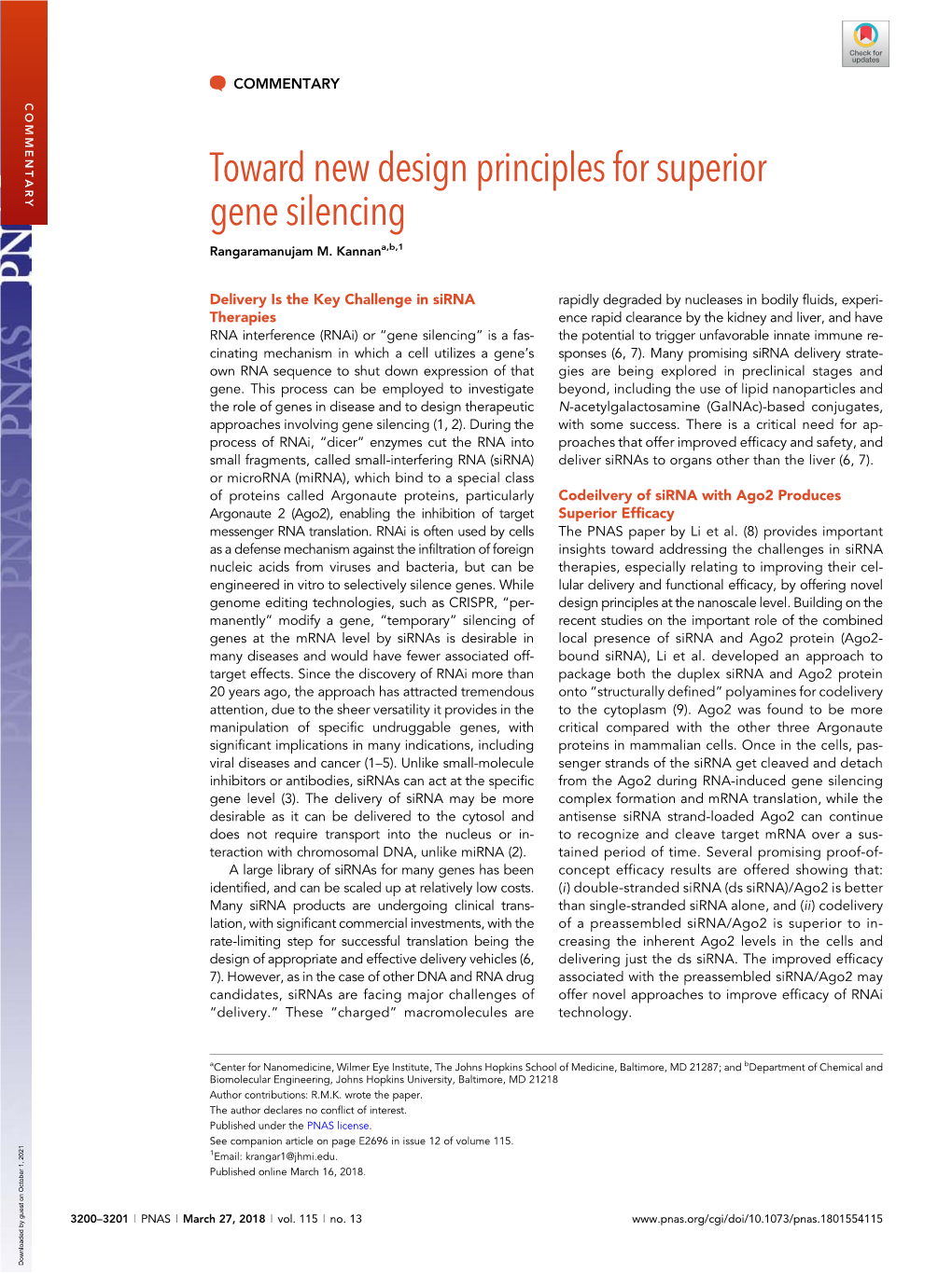 Toward New Design Principles for Superior Gene Silencing Rangaramanujam M