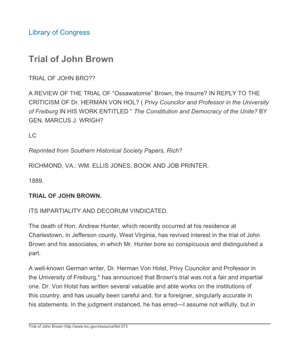 Trial of John Brown