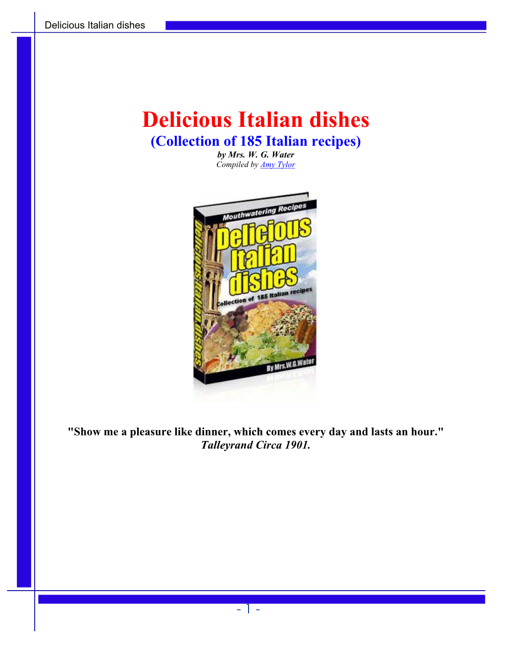 Delicious Italian Dishes