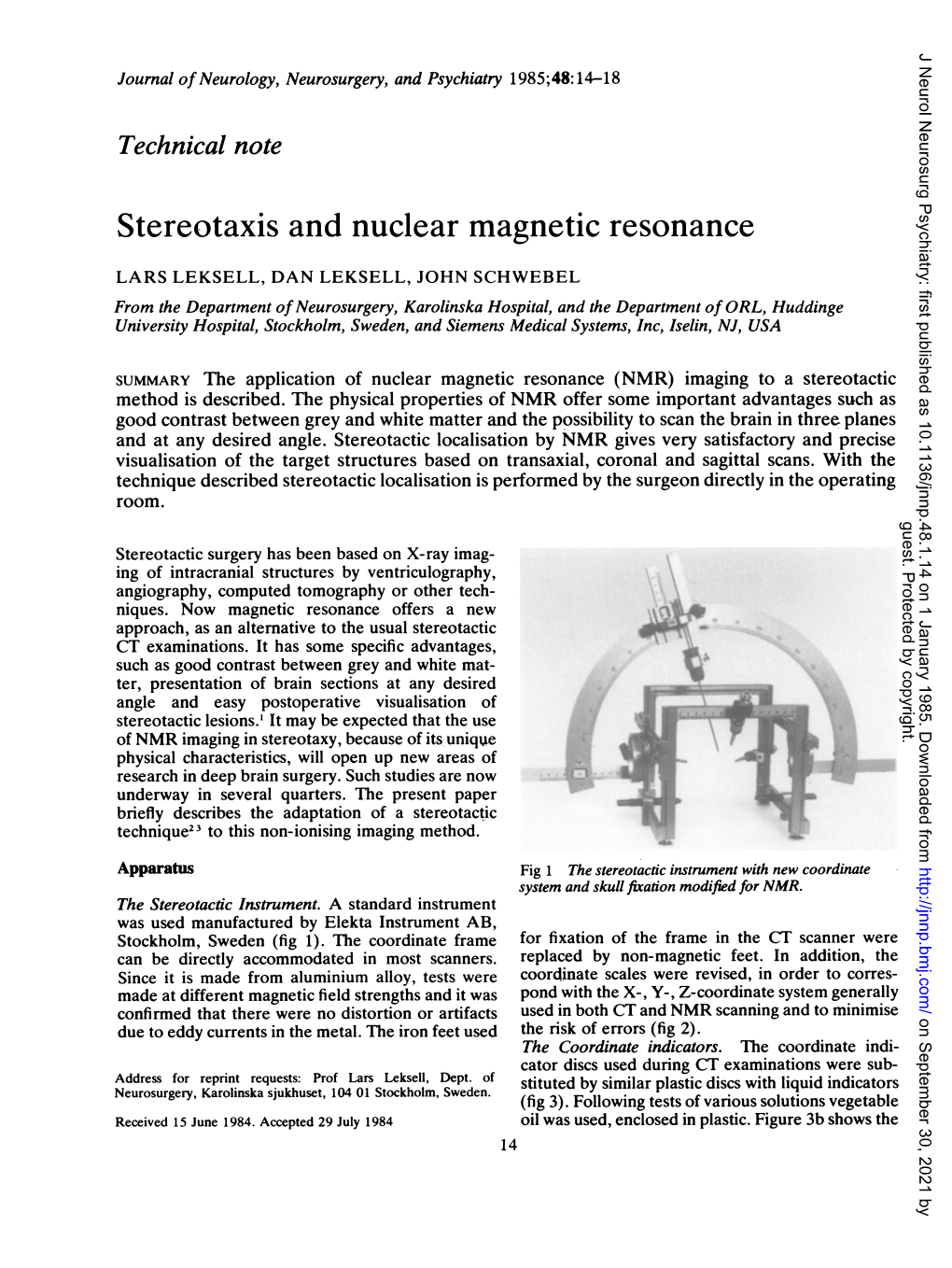 Stereotaxis and Nuclear Magnetic Resonance