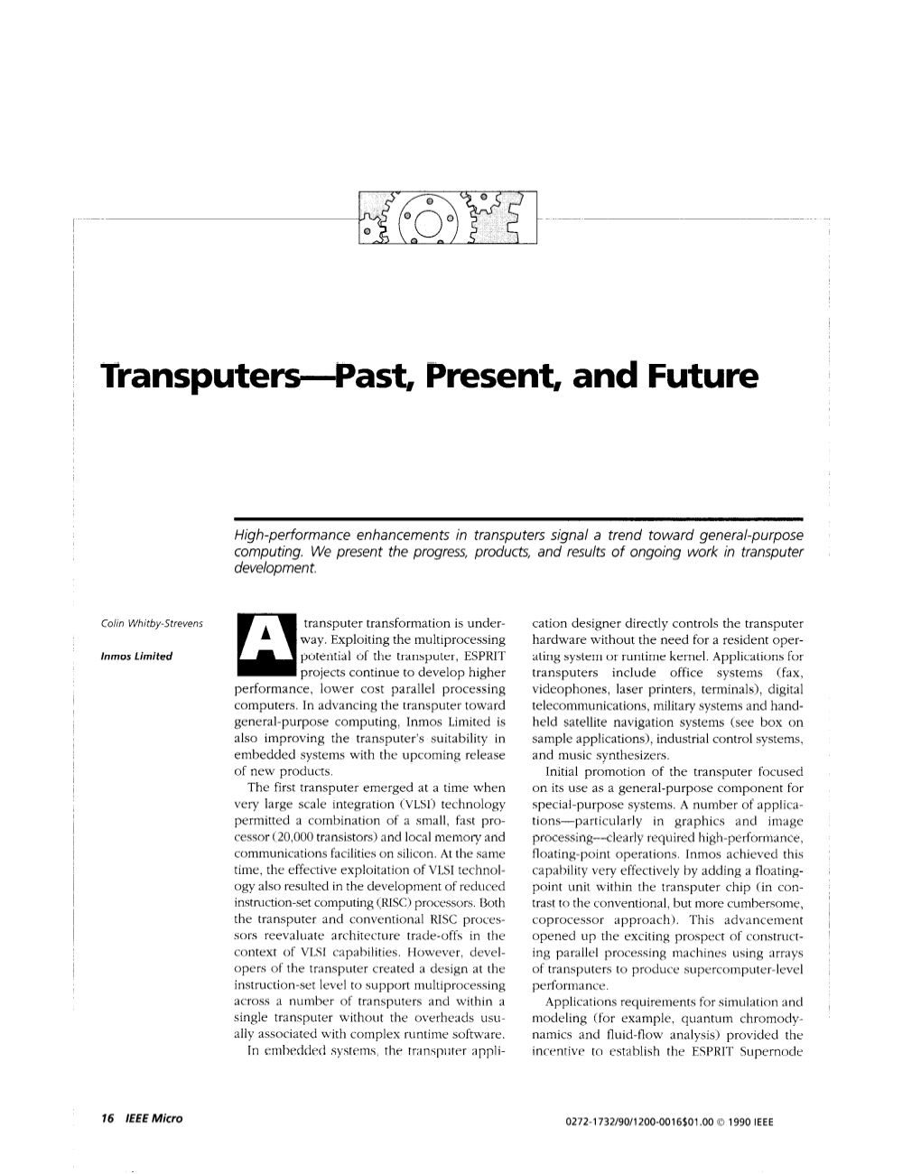 Transputers-Past, Present, and Future