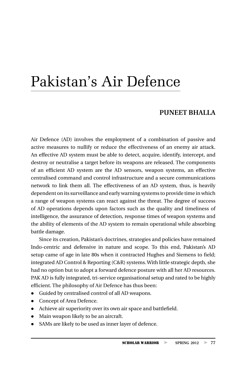 Pakistan's Air Defence