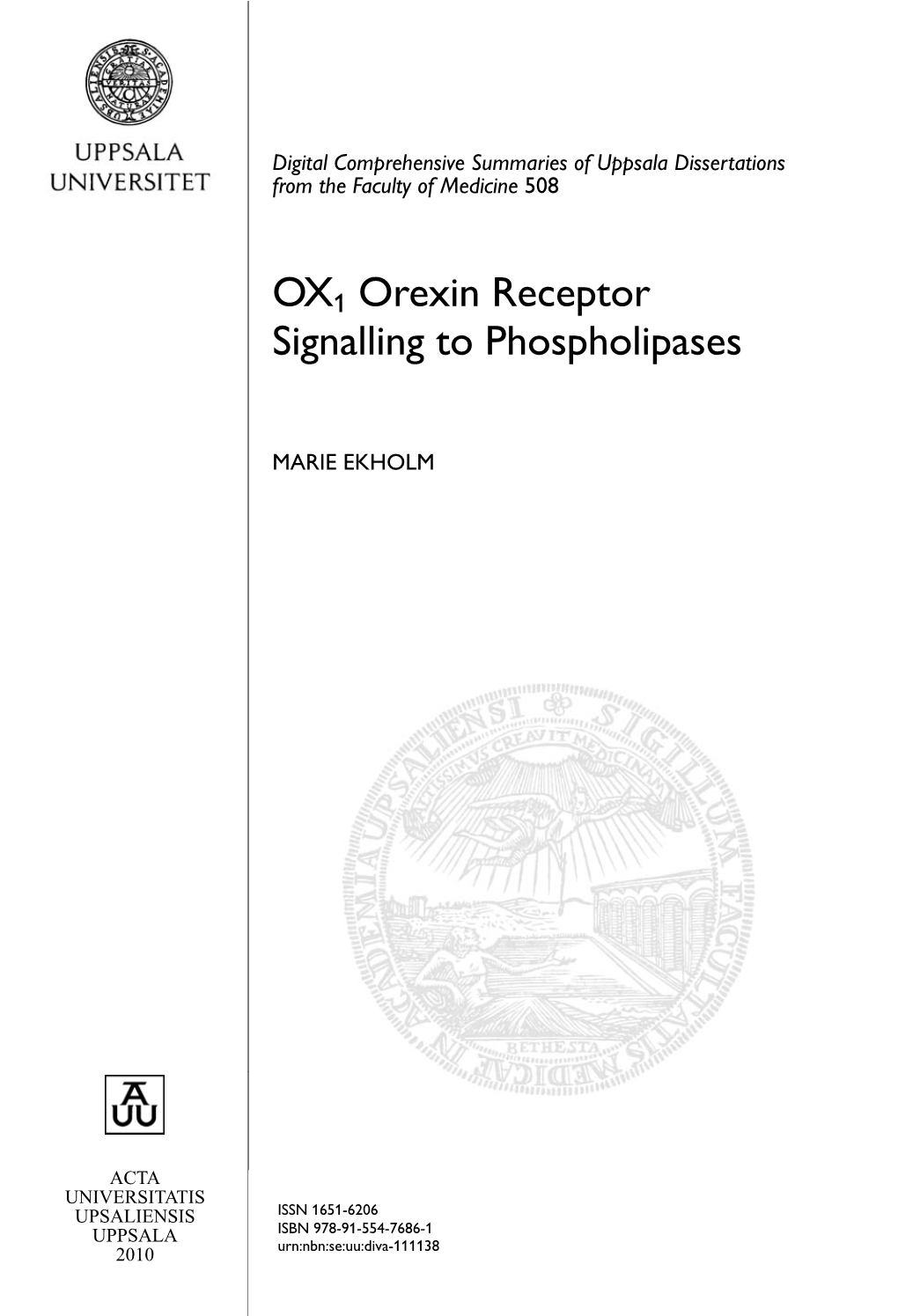 OX1 Orexin Receptor Signalling to Phospholipases