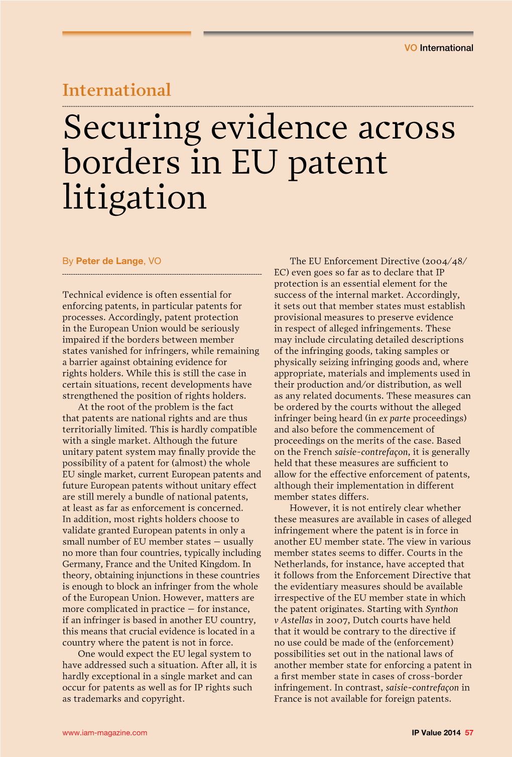 Securing Evidence Across Borders in EU Patent Litigation