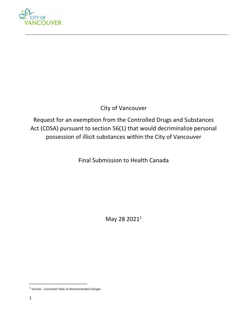 Request for Exemption from Controlled Drugs and Substances