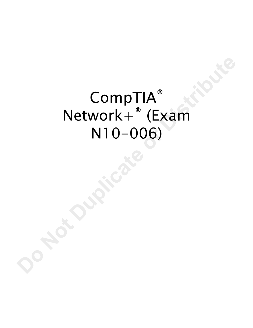 Comptia Network+ Exam