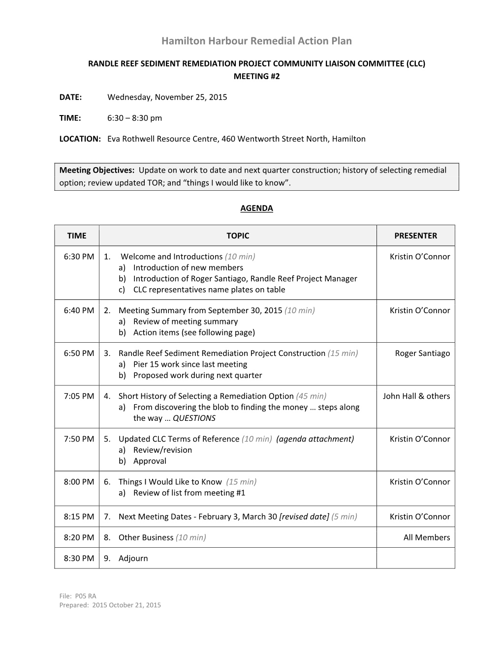 Hamilton Harbour Remedial Action Plan