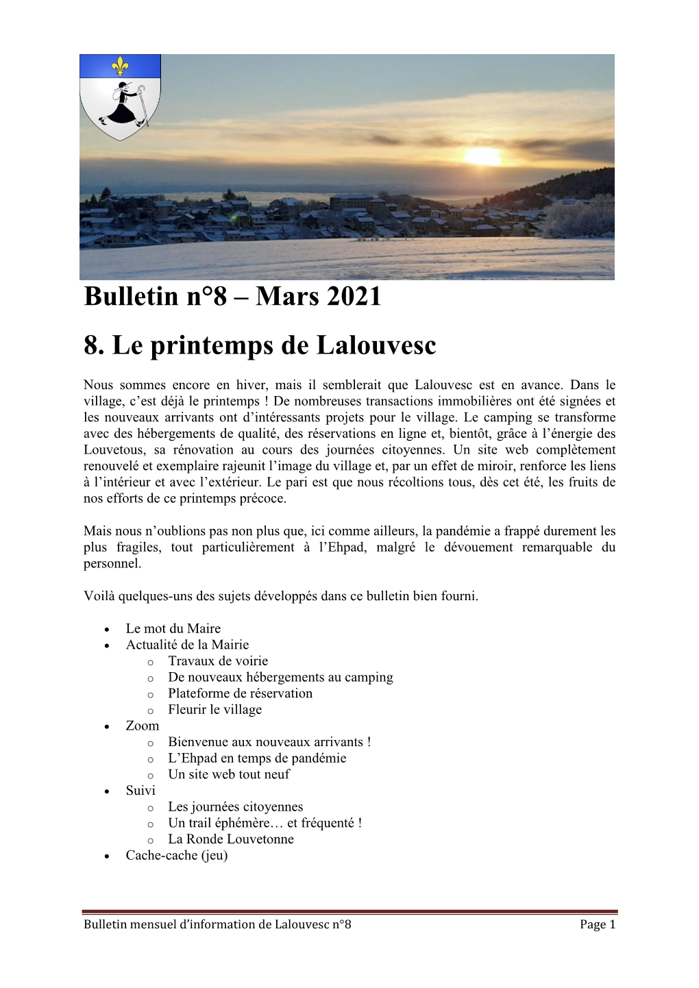 Bulletin N°8 – Mars 2021 8. Le Printemps De Lalouvesc