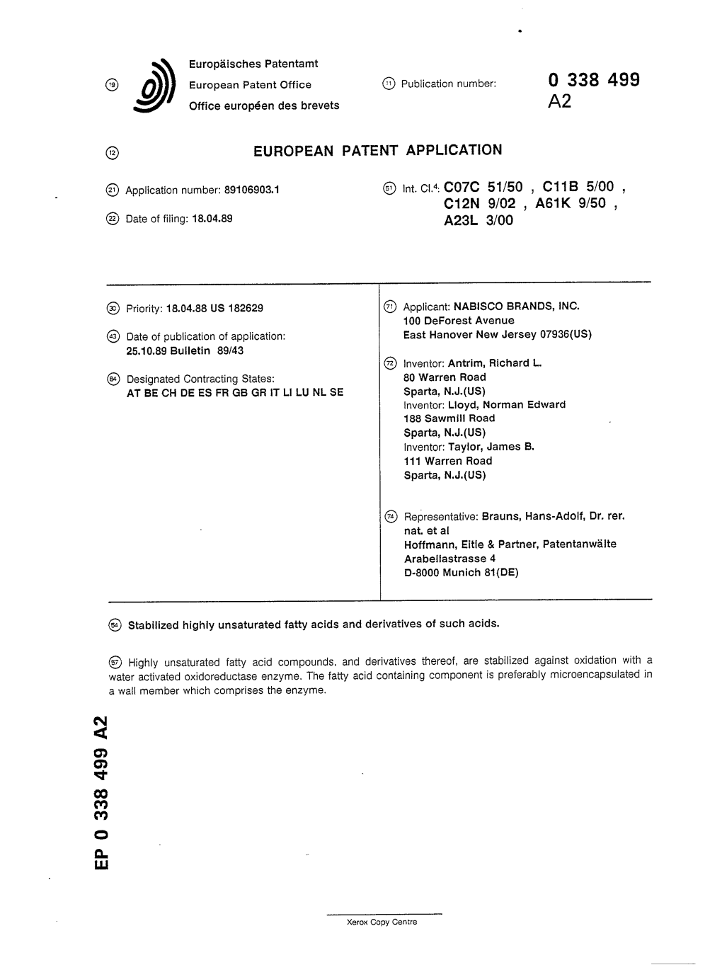 Stabilized Highly Unsaturated Fatty Acids and Derivatives of Such Acids