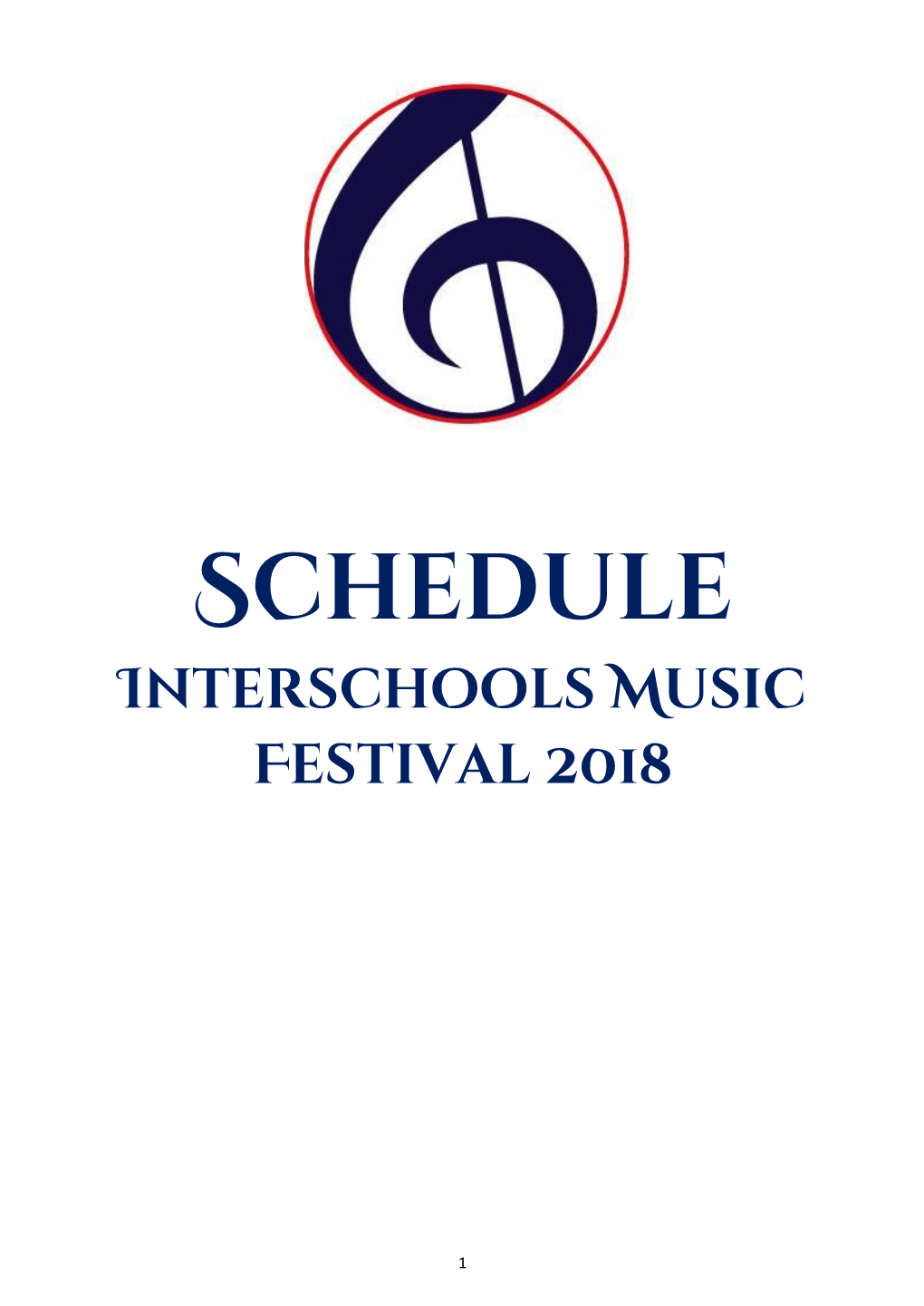 Schedule Interschools Music Festival 2018