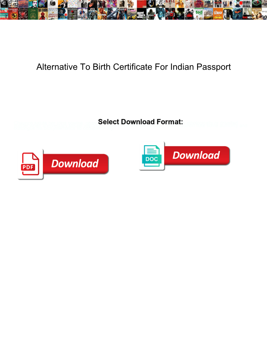 Alternative to Birth Certificate for Indian Passport