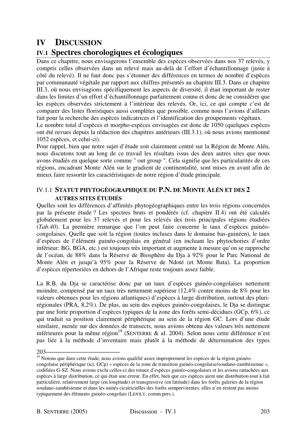 IV.1 Spectres Chorologiques Et Écologiques