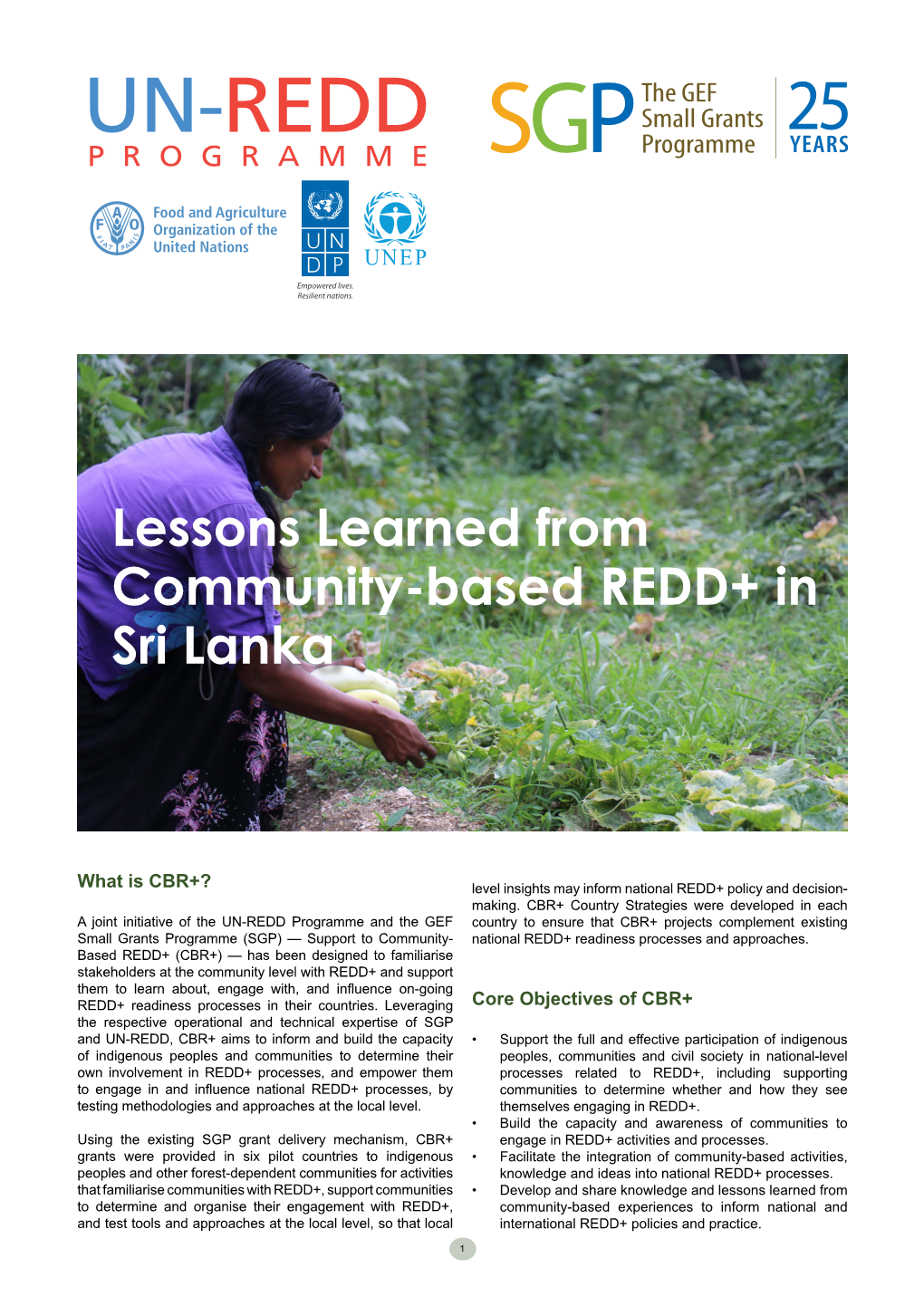 Lessons Learned from Community-Based REDD+ in Sri Lanka