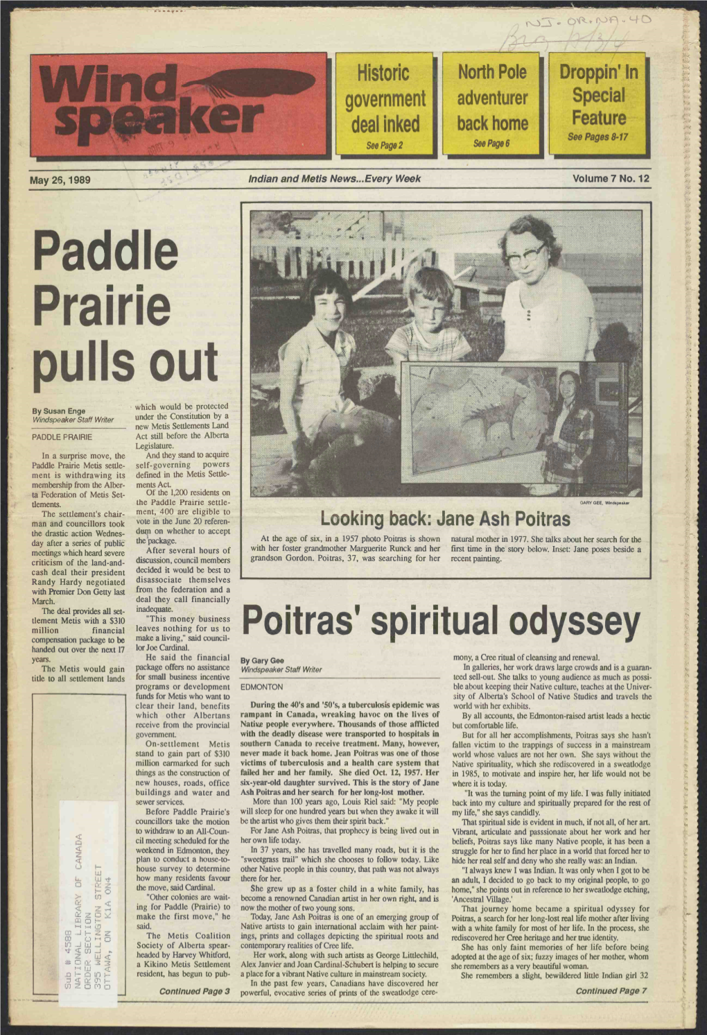 Poitras' Spiritual Odyssey Compensation Package to Be Make a Living," Said Council- Handed out Over the Next 17 Lor Joe Cardinal