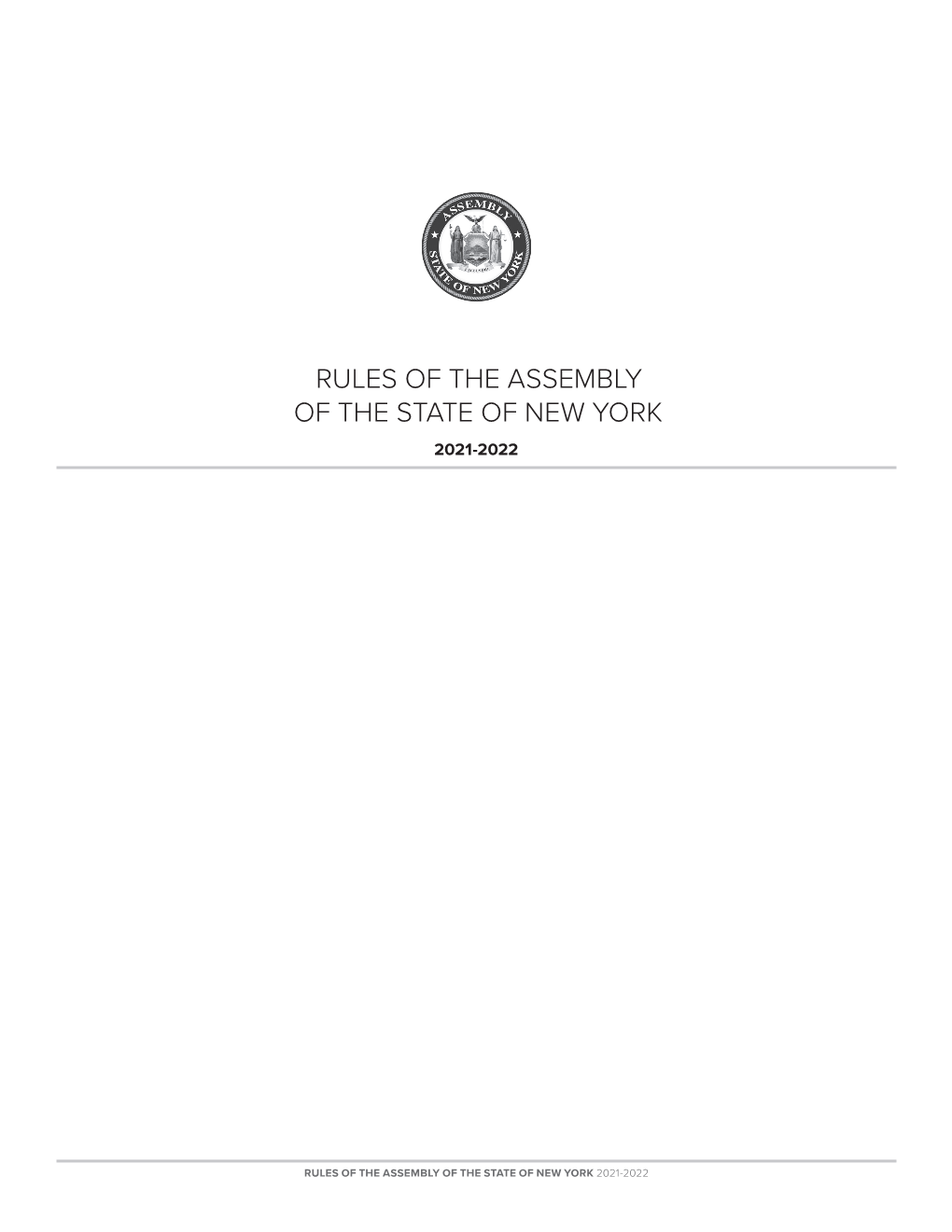 Rules of the Assembly of the State of New York 2021-2022