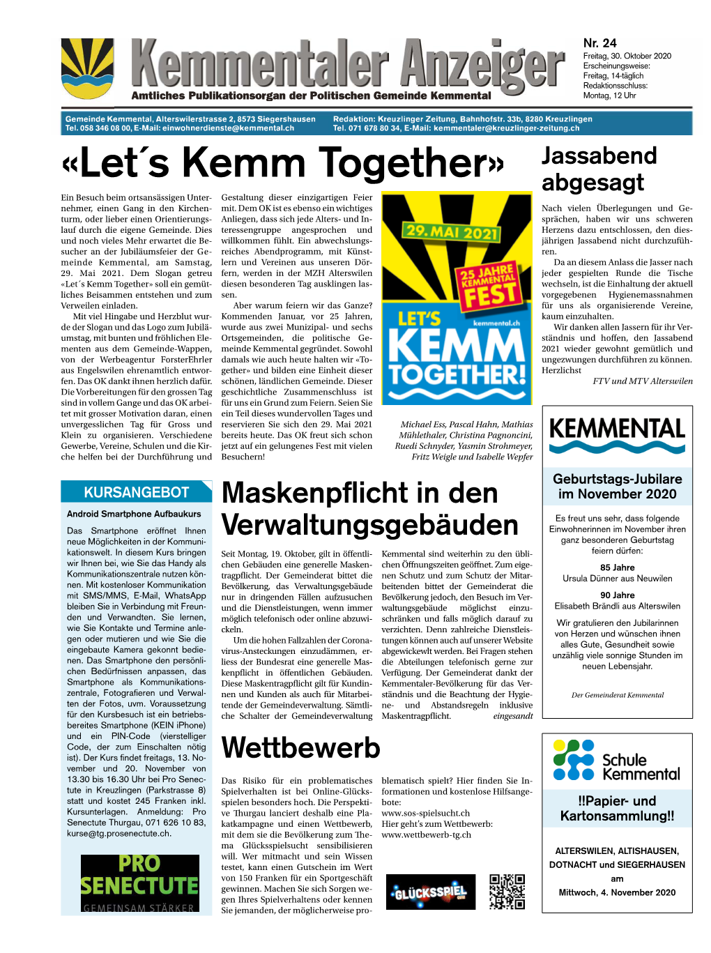 «Let´S Kemm Together» Abgesagt Ein Besuch Beim Ortsansässigen Unter- Gestaltung Dieser Einzigartigen Feier Nehmer, Einen Gang in Den Kirchen- Mit