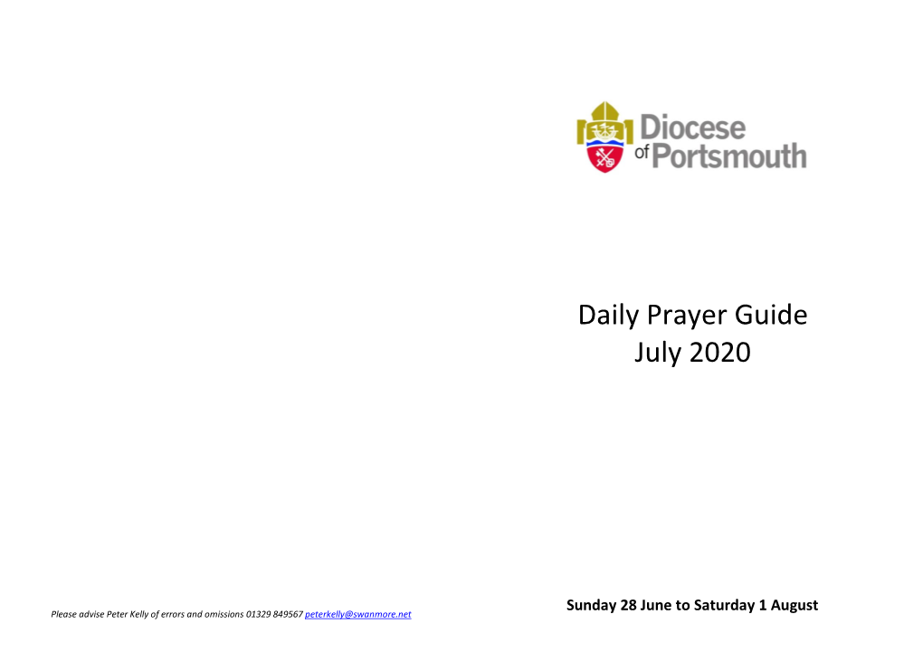 Daily Prayer Guide July 2020