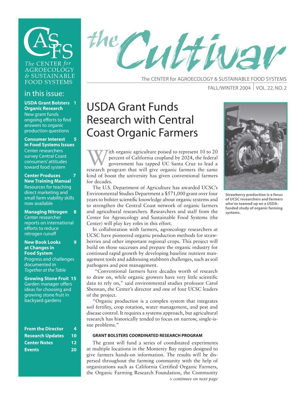 USDA Grant Funds Research with Central Coast Organic Farmers