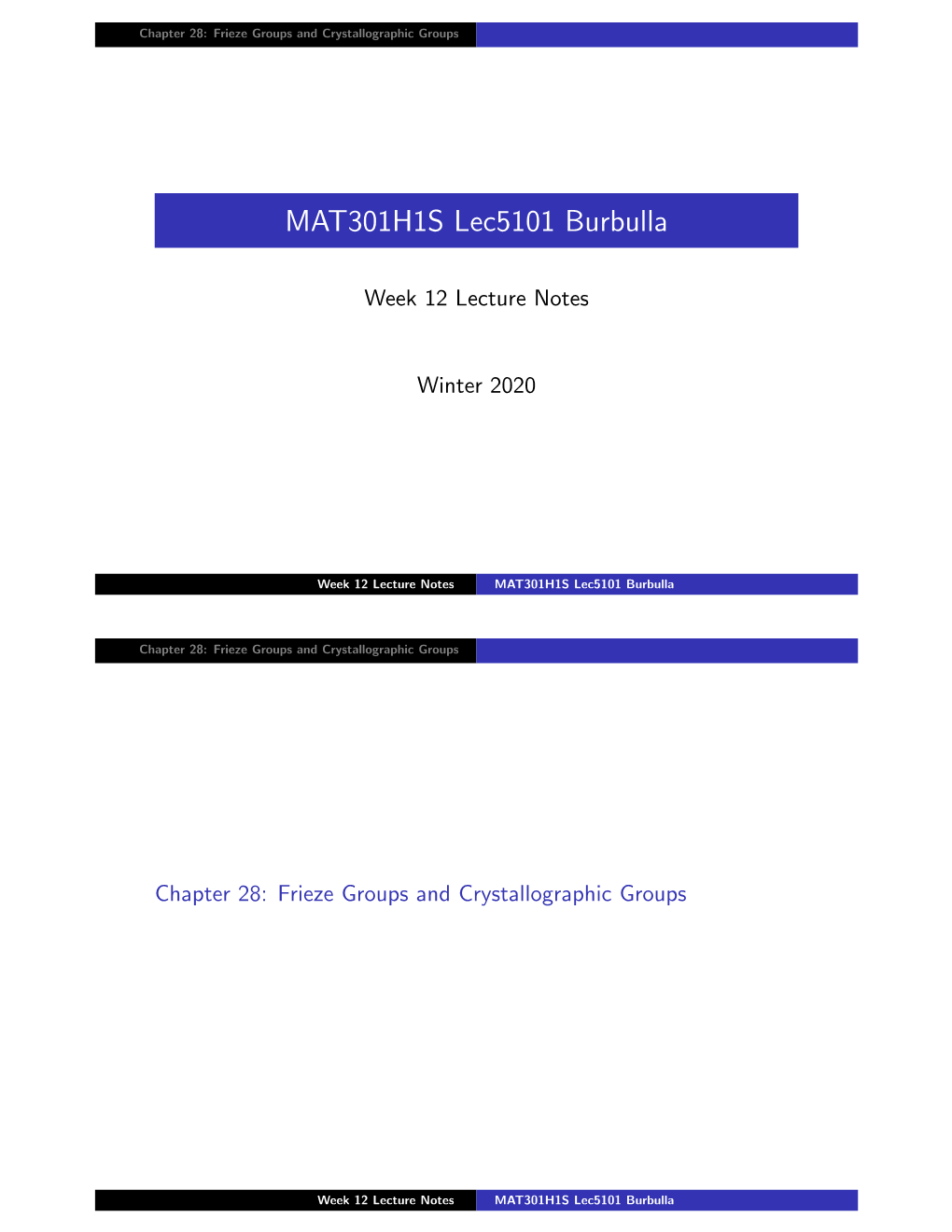 MAT301H1S Lec5101 Burbulla