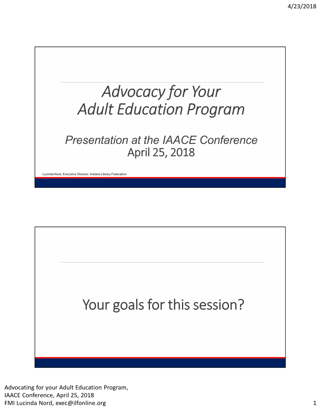 Advocacy for Your Adult Education Program