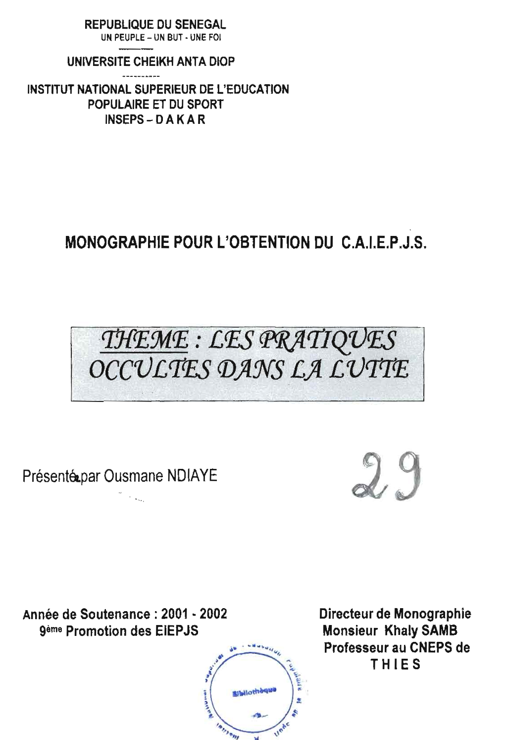 Les Pratiques Occultes Dans La Lutte