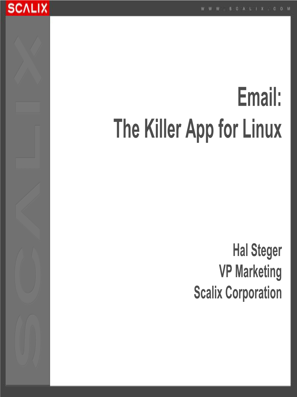 Email: the Killer App for Linux