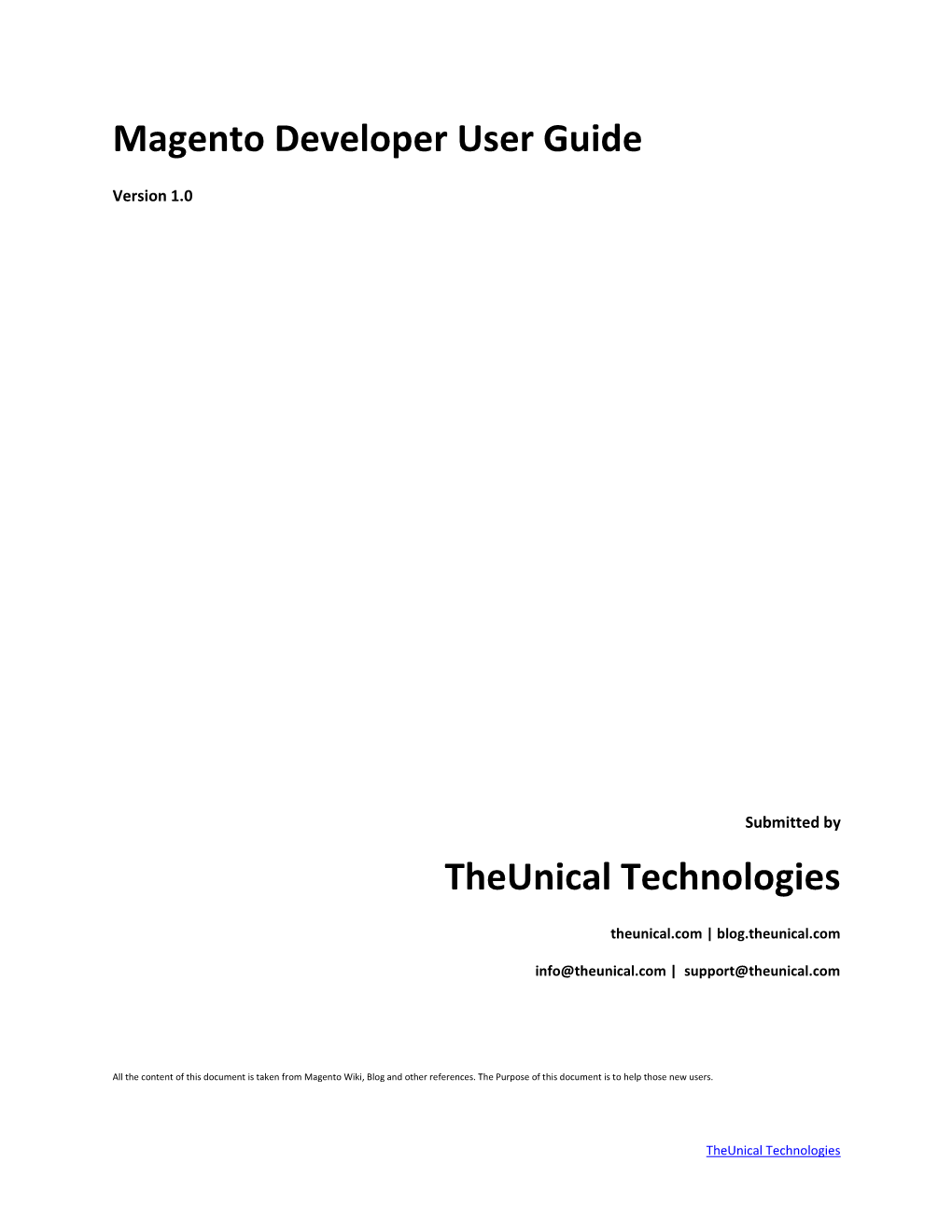 Magento Developer User Guide Theunical Technologies