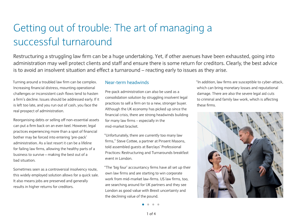 The Art of Managing a Successful Turnaround