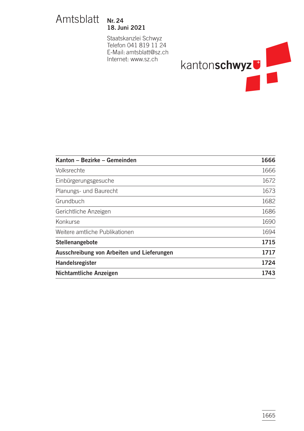 Amtsblatt Nr. 24 Vom 18. Juni 2021