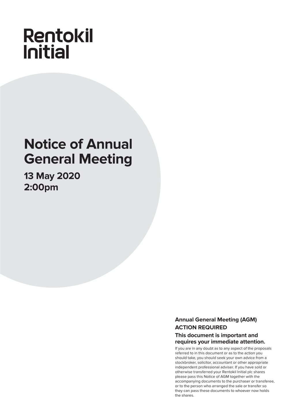 Notice of Annual General Meeting 2020