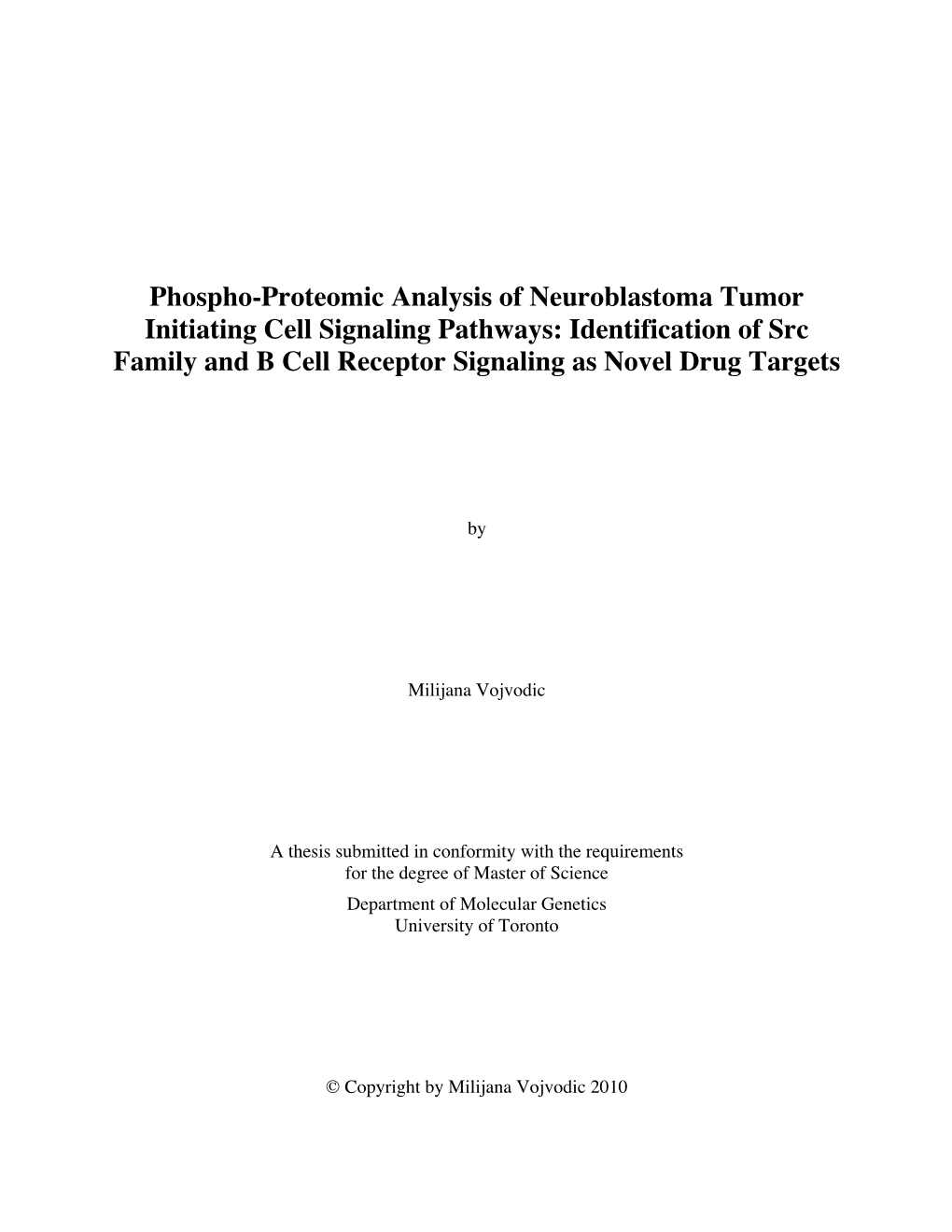 Phospho-Proteomic Analysis of Neuroblastoma Tumor