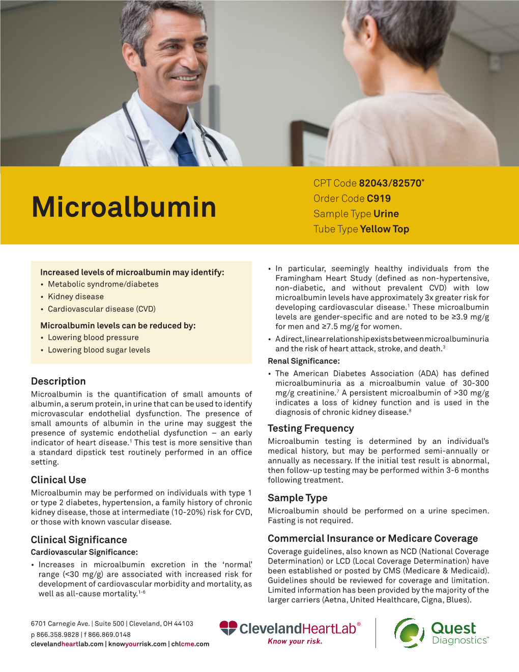 Microalbumin Sample Type Urine Tube Type Yellow Top